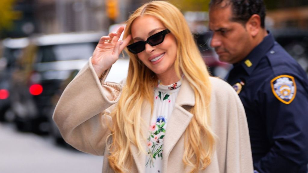 Lindsay Lohan is seen on November 20, 2024 in New York City.