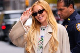 Lindsay Lohan is seen on November 20, 2024 in New York City.