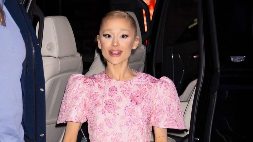 Ariana Grande is seen on November 12, 2024 in New York City.