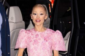 Ariana Grande is seen on November 12, 2024 in New York City.