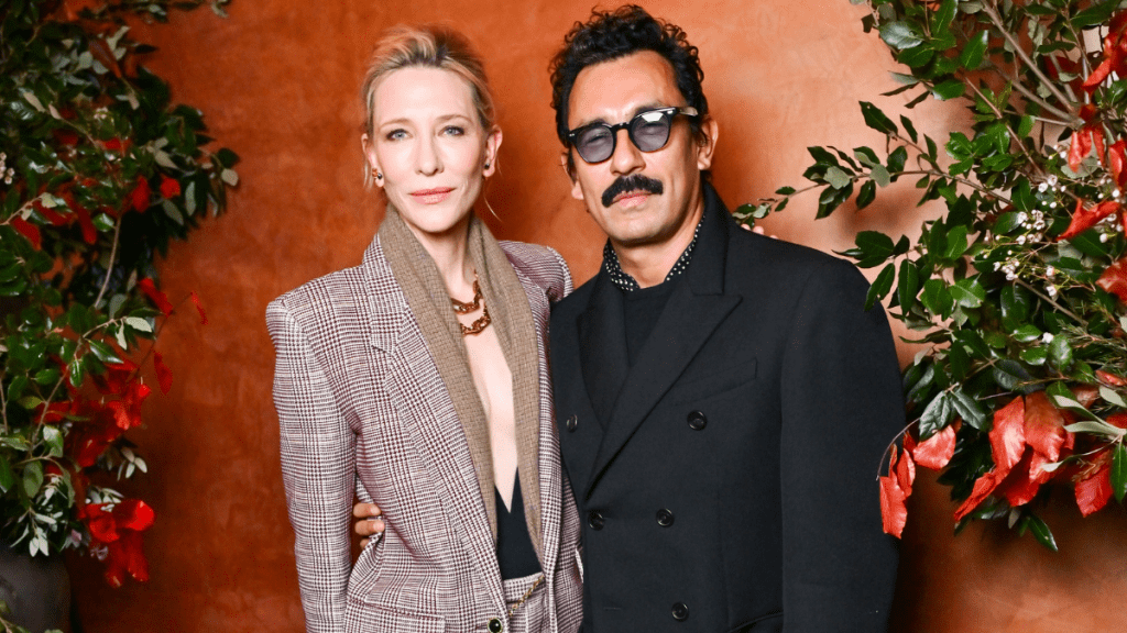 Cate Blanchett and Haider Ackermann attend the "Vogue: Inventing the Runway" Special Premiere at Lightroom in Kings Cross on November 28, 2024 in London, England.